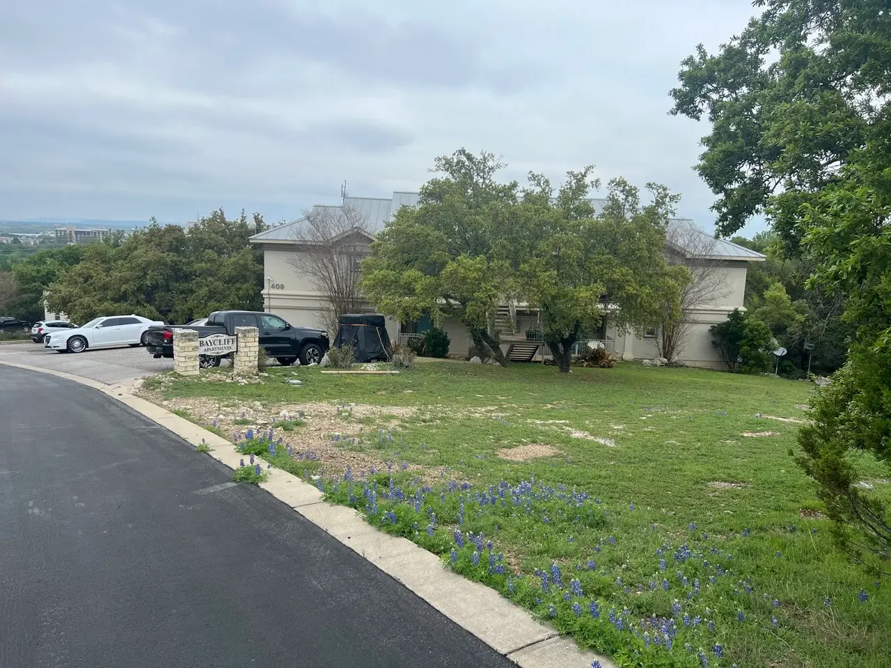 Expansive poolside patio