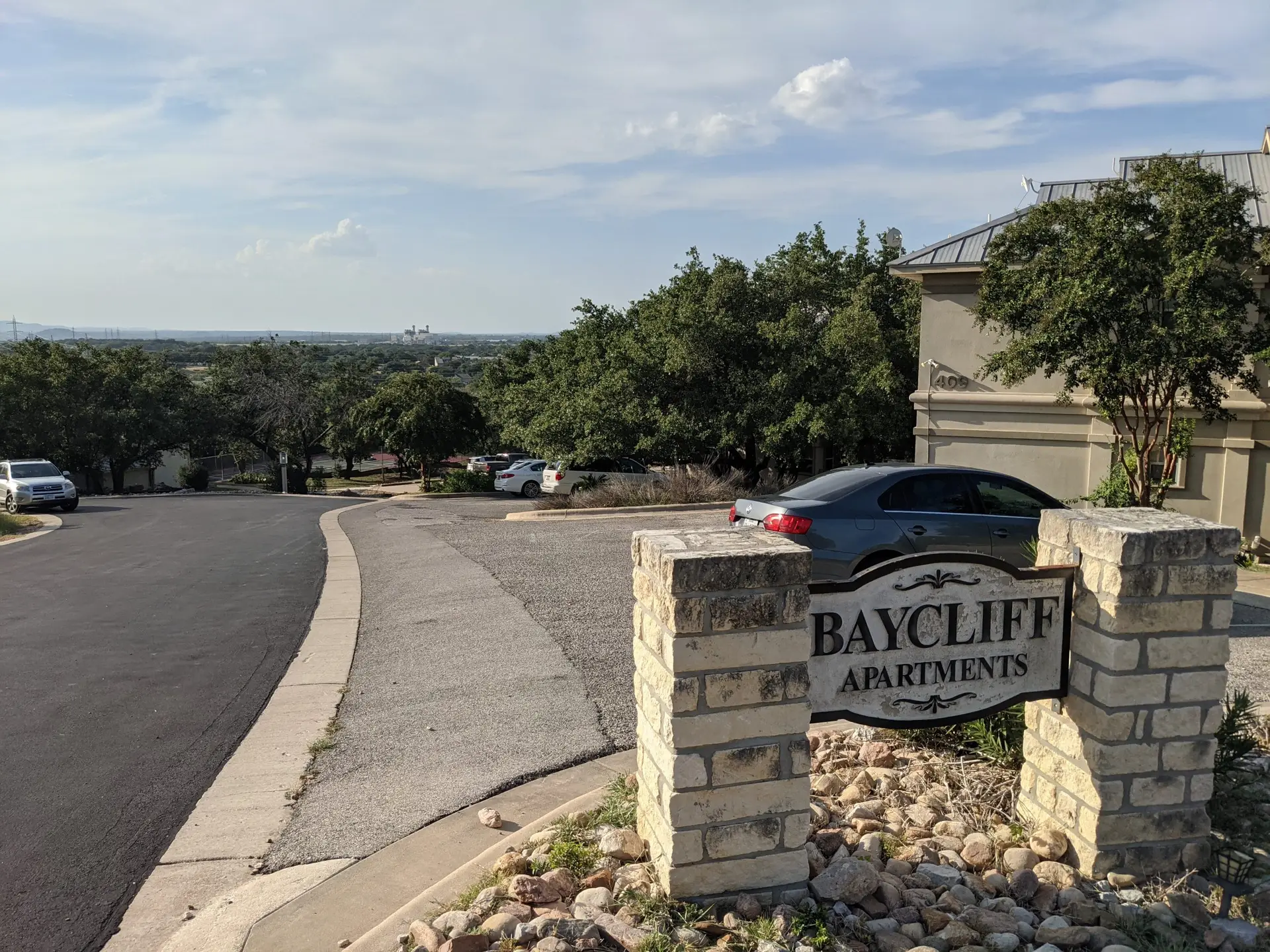 Baycliff stone entrance sign